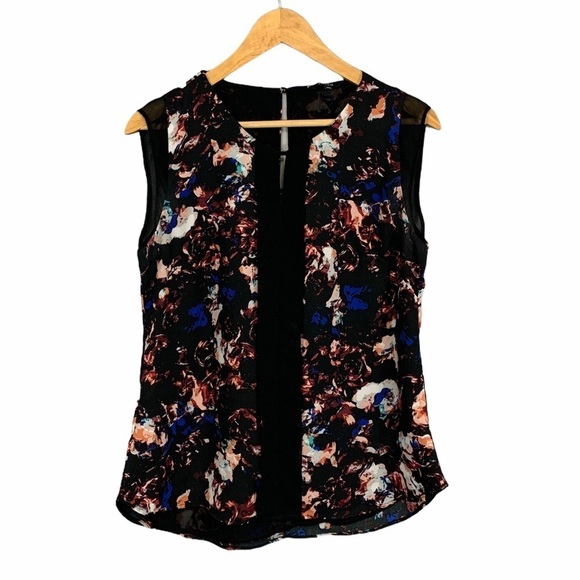 RW&CO | Womens Sleeveless Floral Dress Blouse Summer Business Casual Size Medium - Picture 1 of 8